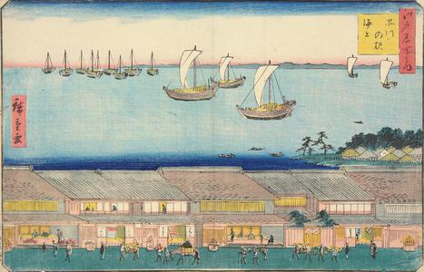 Utagawa Hiroshige: The Ocean near Shinagawa Station, from the series Famous Places in Edo - University of Wisconsin-Madison