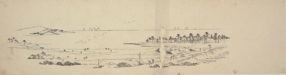 歌川広重: The Salt Beach at Gyotoku, from a series of Views of the Environs of Edo - ウィスコンシン大学マディソン校