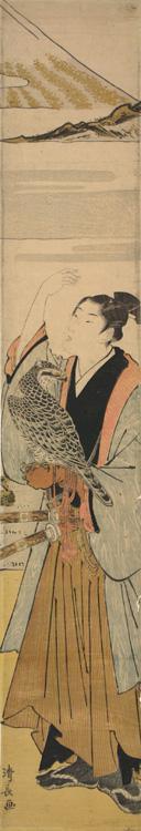 鳥居清長: Youth with Falcon and Mt. Fuji - ウィスコンシン大学マディソン校