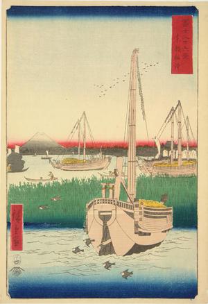 歌川広重: Off Tsukuda Island in the Eastern Capital, no. 4 from the series Thirty-six Views of Mt. Fuji - ウィスコンシン大学マディソン校