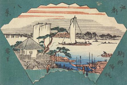 歌川広重: Returning Sails at Komagata, from the series Eight Views of Edo - ウィスコンシン大学マディソン校