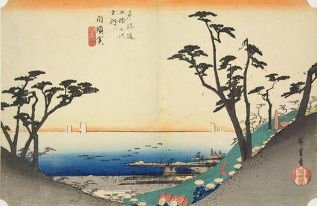 Utagawa Hiroshige: The Ocean-view Slope near Shirasuka, no. 33 from the series Fifty-three Stations of the Tokaido (Hoeido Tokaido) - University of Wisconsin-Madison