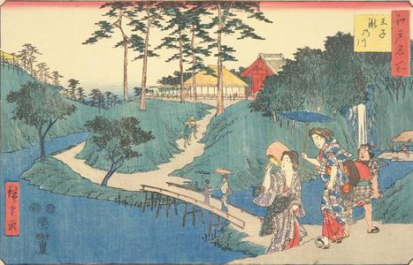 歌川広重: The Taki River at Oji, from the series Famous Places in Edo - ウィスコンシン大学マディソン校