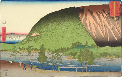 Utagawa Hiroshige: Mt. Zozu in Sanuki Province, no. 13 from the series Mountains and Seas in a Wrestling Tournament - University of Wisconsin-Madison