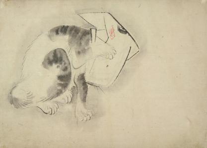 歌川広重: Cat with Head Covered - ウィスコンシン大学マディソン校