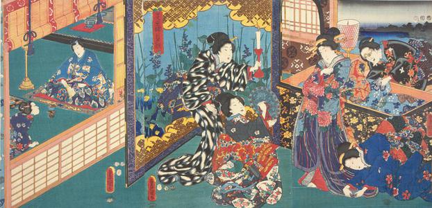Utagawa Kunisada: Yugao in the Moonlight in a Summer Palace - University of Wisconsin-Madison