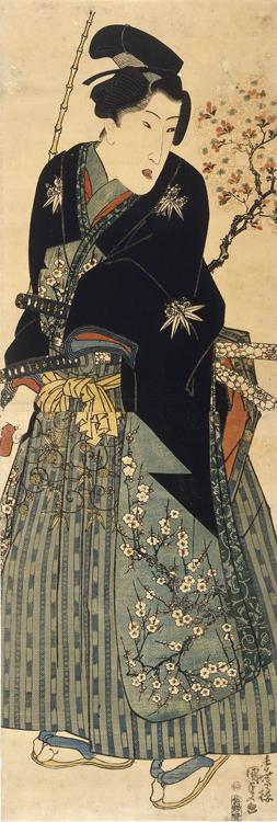 Utagawa Kunisada, 歌川国貞 (Utagawa Kunisada)による浮世絵「Minamoto no Yoshitsune as a Young Man in Modern Dress」