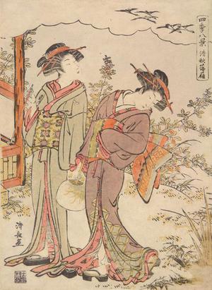 Torii Kiyonaga: Descending Geese in Mid-autumn, from the series Eight Views of the Four Seasons - University of Wisconsin-Madison