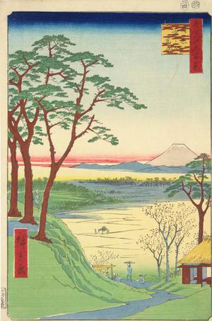 歌川広重: The Old Man's Tea Shop at Meguro, no. 84 from the series One-hundred Views of Famous Places in Edo - ウィスコンシン大学マディソン校