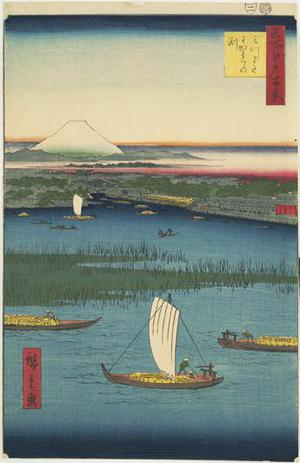 Utagawa Hiroshige, 歌川広重 (Utagawa Hiroshige)による浮世絵「Mitsumata Wakarenofuchi, no. 67 from the series One-hundred Views of Famous Places in Edo」