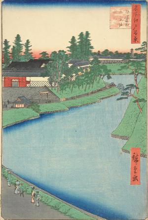 歌川広重: Kojimachi and the Benkei Moat at Soto Sakurada, no. 66 from the series One-hundred Views of Famous Places in Edo - ウィスコンシン大学マディソン校