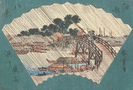 Utagawa Hiroshige: Night Rain at Fukagawa, from the series Eight Views of Edo - University of Wisconsin-Madison