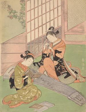 鈴木春信: Descending Geese on the Koto, from the series Eight Views of the Parlor - ウィスコンシン大学マディソン校
