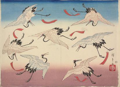 Utagawa Hiroshige II: Seven flying cranes - University of Wisconsin-Madison