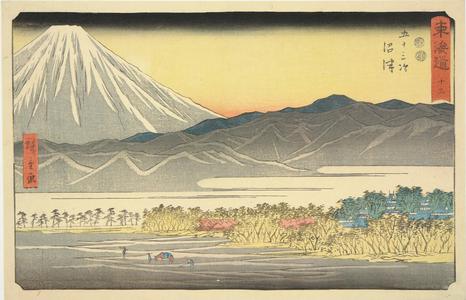 Utagawa Hiroshige: Numazu, no. 13 from the series Fifty-three Stations of the Tokaido (Marusei or Reisho Tokaido) - University of Wisconsin-Madison