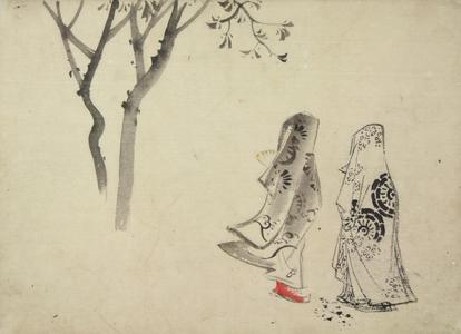 Utagawa Hiroshige: Two Women Viewing Cherry Blossoms, from a series of Sketches - University of Wisconsin-Madison