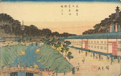 Utagawa Hiroshige: Zojoji at Akabane in Shiba, from the series Famous Places in the Eastern Capital - University of Wisconsin-Madison