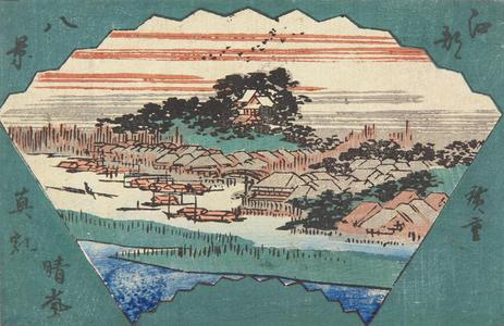 歌川広重: Haze on a Clear Day at Matsuchi, from the series Eight Views of Edo - ウィスコンシン大学マディソン校