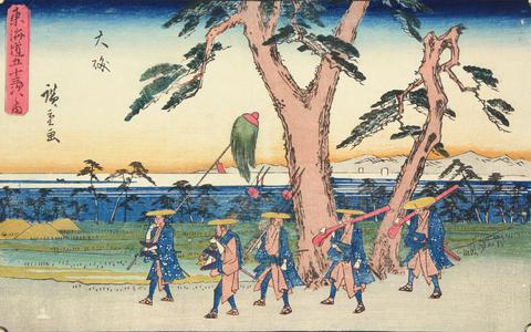 Utagawa Hiroshige: Oiso, no. 9 from the series Fifty-three Stations of the Tokaido (Gyosho Tokaido) - University of Wisconsin-Madison
