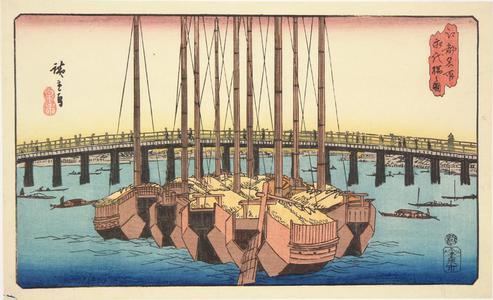 Utagawa Hiroshige, 歌川広重 (Utagawa Hiroshige)による浮世絵「Eitai Bridge, from the series Famous Places in Edo」