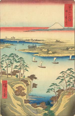 Utagawa Hiroshige: Kono Hill and the Tone River, no. 11 from the series Thirty-six Views of Mt. Fuji - University of Wisconsin-Madison