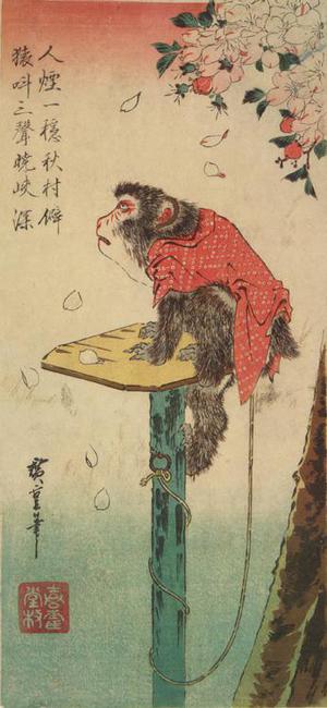Utagawa Hiroshige: Monkey by a Cherry Tree - University of Wisconsin-Madison
