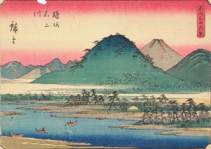 Utagawa Hiroshige: The Fuji River in Suruga Province, no. 18 from the series Thirty-six Views of Mt. Fuji - University of Wisconsin-Madison