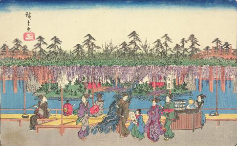 Utagawa Hiroshige: Wisteria at Kameido, from the series Famous Places in the Eastern Capital - University of Wisconsin-Madison