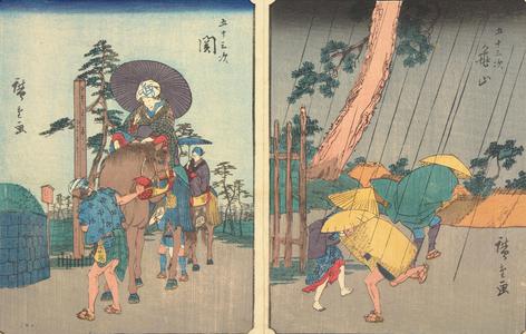 Utagawa Hiroshige: Seki, no. 48 from the series Fifty-three Stations (Figure Tokaido) - University of Wisconsin-Madison