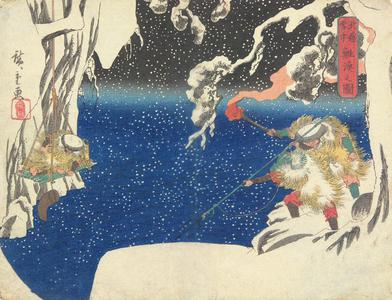 Utagawa Hiroshige: Salmon Fishing in the Snow in Echigo Province - University of Wisconsin-Madison