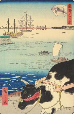 Utagawa Hiroshige II: The Beach at Takanawa, from the series Thirty-six Views of the Eastern Capital - University of Wisconsin-Madison
