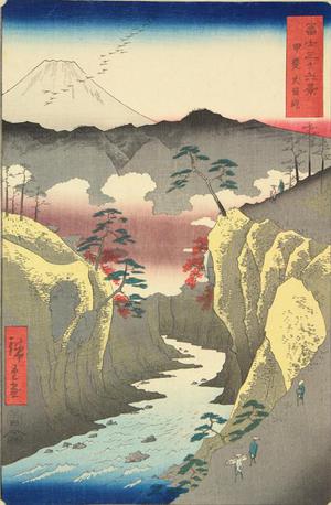 歌川広重: Inume Pass in Kai Province, no. 32 from the series Thirty-six Views of Mt. Fuji - ウィスコンシン大学マディソン校