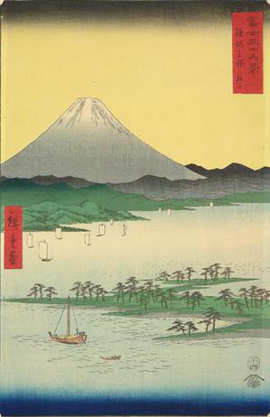 Utagawa Hiroshige: The Pine Forest of Mio in Suruga Province, no. 24 from the series Thirty-six Views of Mt. Fuji - University of Wisconsin-Madison