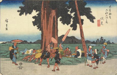 Utagawa Hiroshige: Fushimi, no. 51 from the series The Sixty-nine Stations of the Kisokaido - University of Wisconsin-Madison