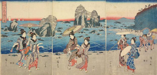 Utagawa Hiroshige: Picture of the Bay at Futami, from the series Famous Places in Ise Province - University of Wisconsin-Madison