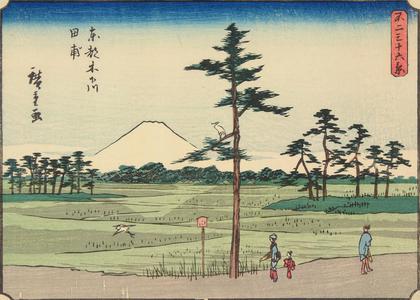 歌川広重: Rice Fields near the Kinoshita River in the Eastern Capital, no. 25 from the series Thirty-six Views of Mt. Fuji - ウィスコンシン大学マディソン校