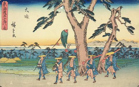 Utagawa Hiroshige: Oiso, no. 9 from the series Fifty-three Stations of the Tokaido (Gyosho Tokaido) - University of Wisconsin-Madison