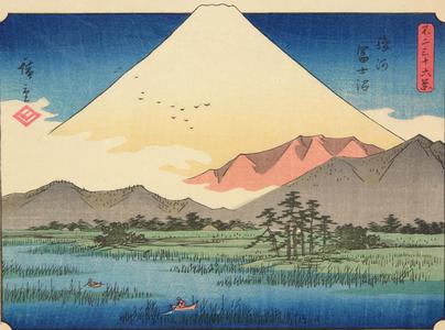 Utagawa Hiroshige: Fuji Marsh in Suruga Province, no. 19 from the series Thirty-six Views of Mt. Fuji - University of Wisconsin-Madison