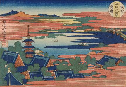 Katsushika Hokusai: Evening bell at Asakusa, from the series Eight Views of Edo - University of Wisconsin-Madison