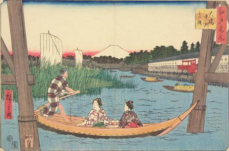 歌川広重: Ohashi, Nakazu, and Mitsumata, from the series Famous Places in Edo - ウィスコンシン大学マディソン校