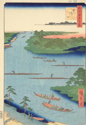 歌川広重: Mouth of the Naka River, no. 60 from the series One-hundred Views of Famous Places in Edo - ウィスコンシン大学マディソン校