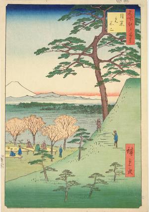 歌川広重: The Original Mt. Fuji in Meguro, no. 25 from the series One-hundred Views of Famous Places in Edo - ウィスコンシン大学マディソン校