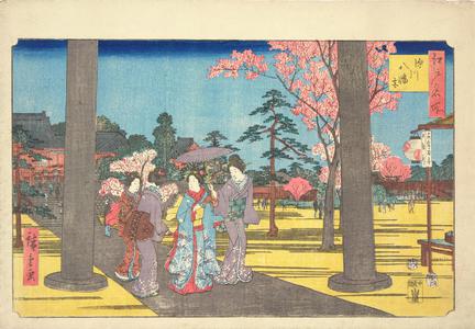 Utagawa Hiroshige, 歌川広重 (Utagawa Hiroshige)による浮世絵「Hachiman Shrine at Fukagawa, from the series Famous Places in Edo」