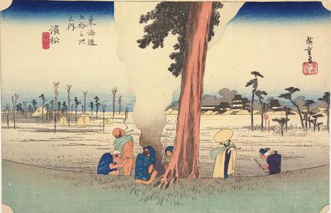 Utagawa Hiroshige: Winter Desolation at Hamamatsu, no. 30 from the series Fifty-three Stations of the Tokaido (Hoeido Tokaido) - University of Wisconsin-Madison
