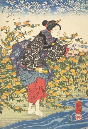 Utagawa Kuniyoshi: Woman Standing beside River - University of Wisconsin-Madison