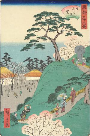 Utagawa Hiroshige II: Nippori Village, Higurashi no sato, from the series Thirty-six Views of the Eastern Capital - University of Wisconsin-Madison