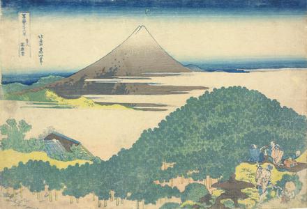 葛飾北斎: The Zabuton Matsu at Aoyama in Edo, from the series Thirty-six Views of Mt. Fuji - ウィスコンシン大学マディソン校