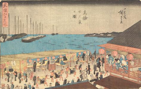 Utagawa Hiroshige: The Twenty-sixth Night at Takanawa, from the series A New Selection of Famous Places in Edo - University of Wisconsin-Madison