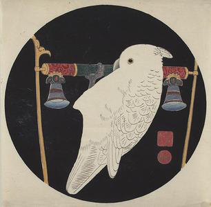 伊藤若冲: White Cockatoo on Perch, no. 4 or 6 from the series Six Genuine Pictures by Ito Jakuchu - ウィスコンシン大学マディソン校