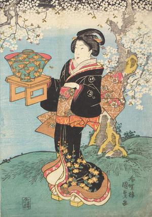 Utagawa Kunisada, 歌川国貞 (Utagawa Kunisada)による浮世絵「Woman under a Cherry Tree」